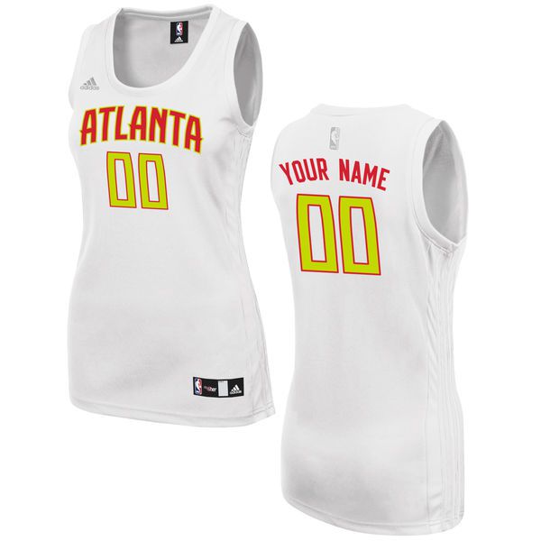 Women Atlanta Hawks Adidas White Custom Fashion NBA Jersey